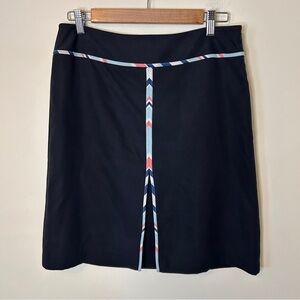 LOFT Black Pencil Skirt with Chevron front Pleat Size 8